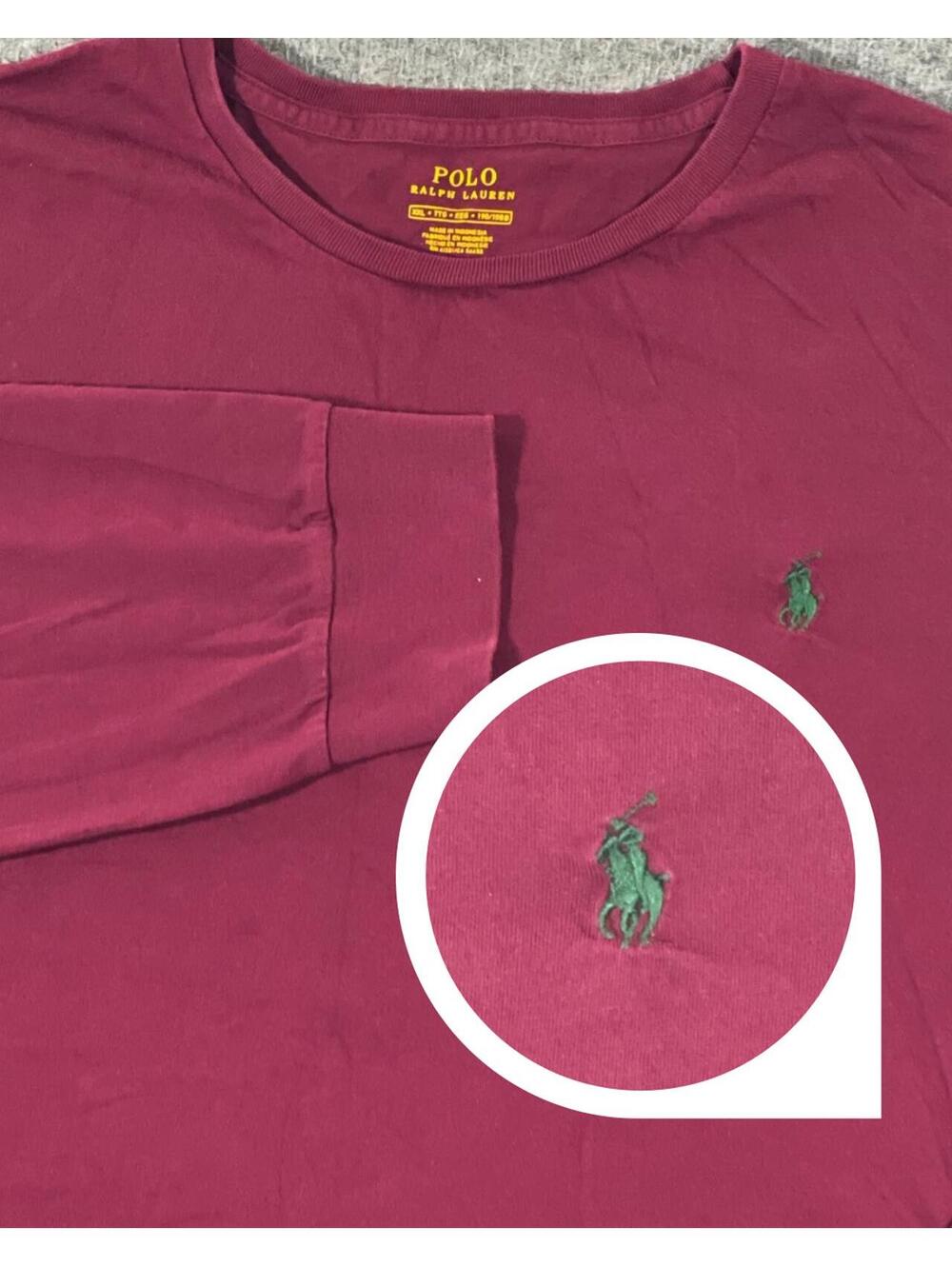 Polo Ralph Lauren Men's Long Sleeve Shirt Burgundy - Size XXL Pony Logo